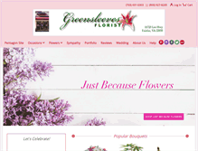 Tablet Screenshot of greensleevesflorist.com